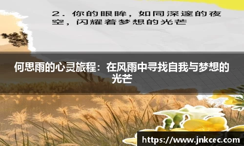 何思雨的心灵旅程：在风雨中寻找自我与梦想的光芒